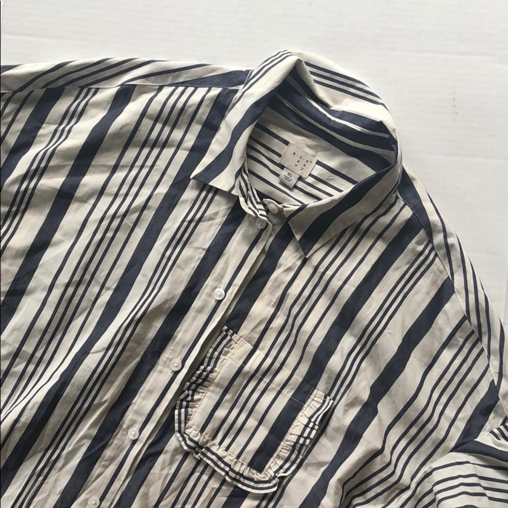 A New Day Striped Button Down Top